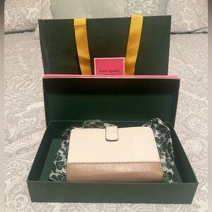 Kate Spade Wallet, White/Beige, Small
